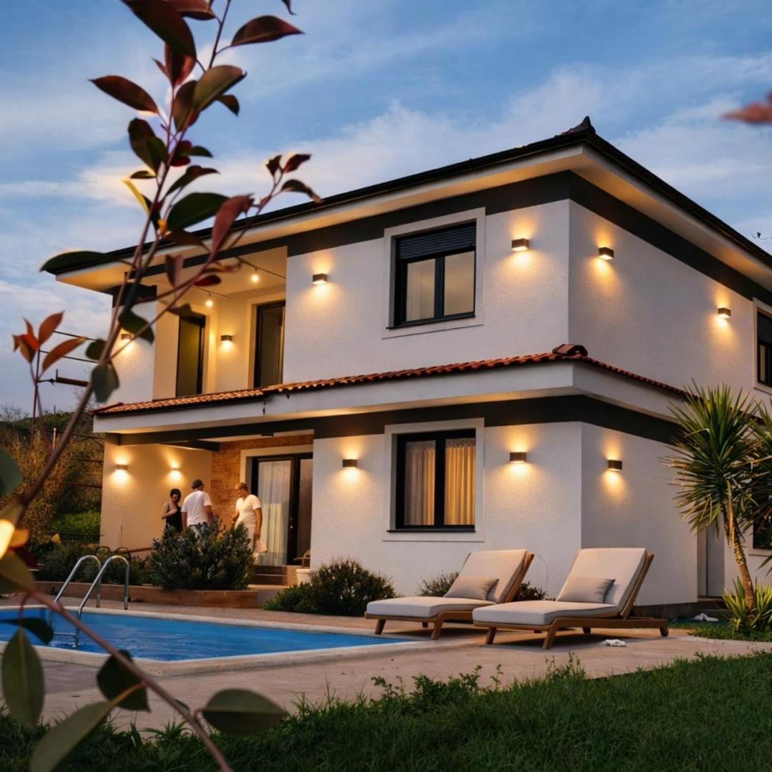 <p>The villa is built of solid materials.</p><p>It has 155 m2, a garden and a swimming pool.</p><p>&nbsp;</p><p>It is located a 10-minute drive from Budva.</p><p>It is equipped with all the necessary facilities for a comfortable life.</p>
